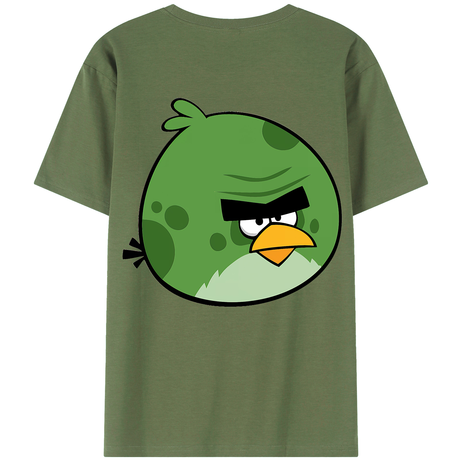 （画像用） Angry Birds アングリーバード 綿100％ メンズ半袖Tシャツ（バックプリント） 通気性